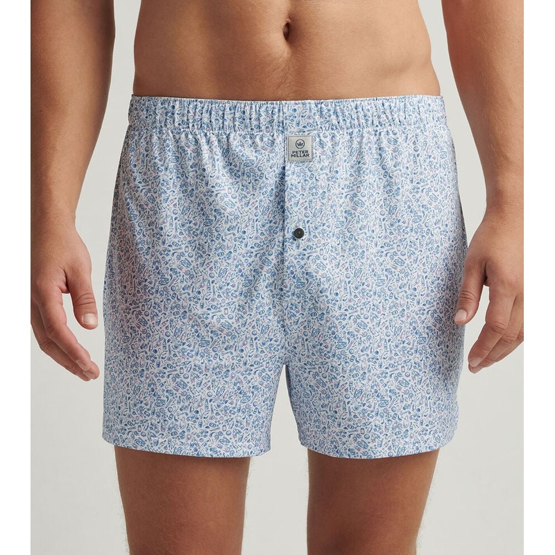 Peter Millar Men's Bar For The Course Performance Boxers - White