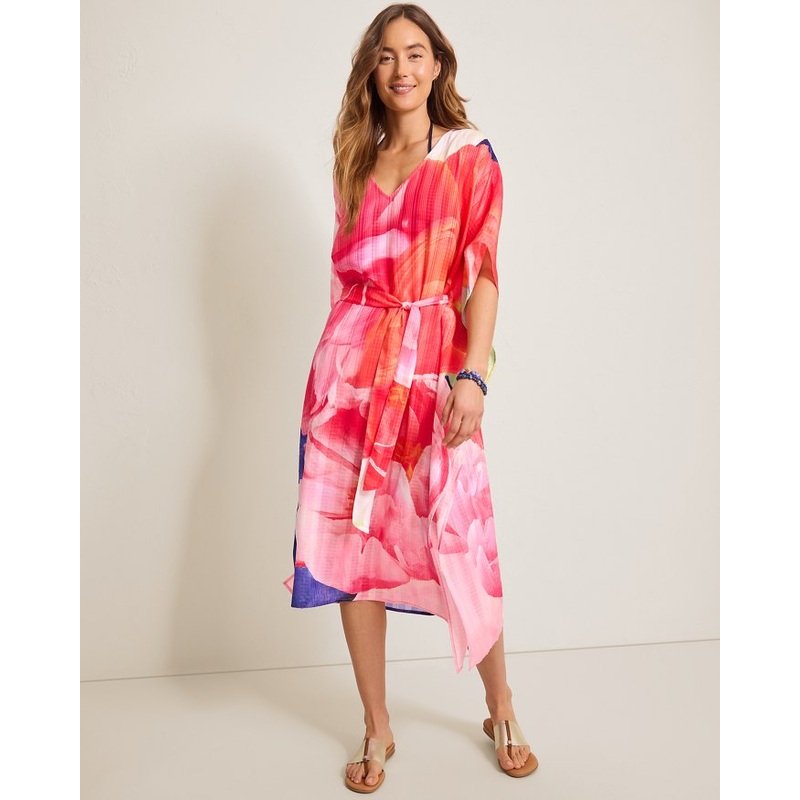 Tommy Bahama Artist Series Belted Caftan Cover Up - Touch Of Pink