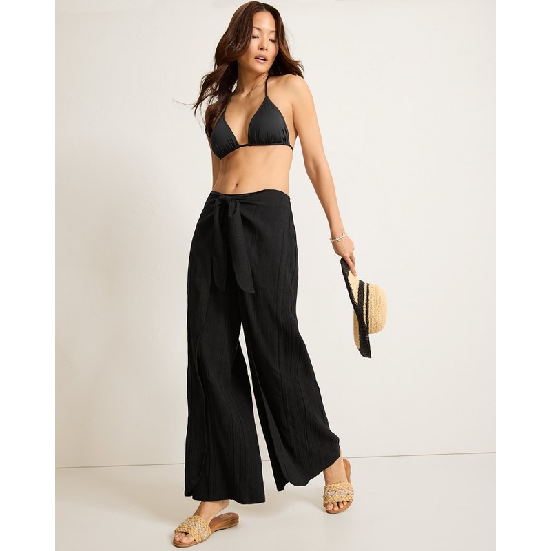 Tommy Bahama Mykonos Textured Sarong Pant Cover Up - Black