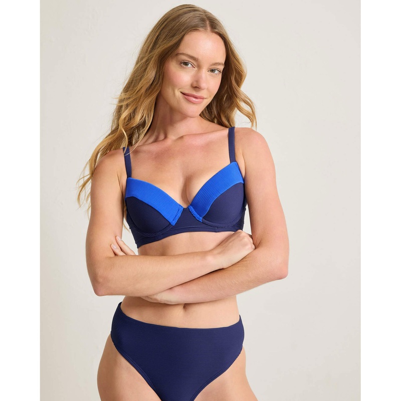 Tommy Bahama Ocean Point Colorblock Underwire Bra Top - Mare Navy