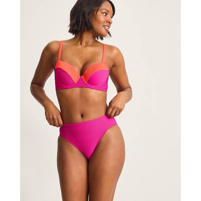 Tommy Bahama Ocean Point Colorblock Underwire Bra Top - Pink Maui