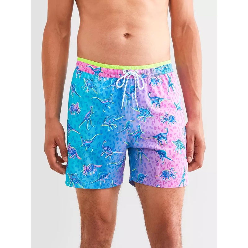 Chubbies 5.5-Inch The Dino Delights Swim Trunks - Turquoise/Aqua