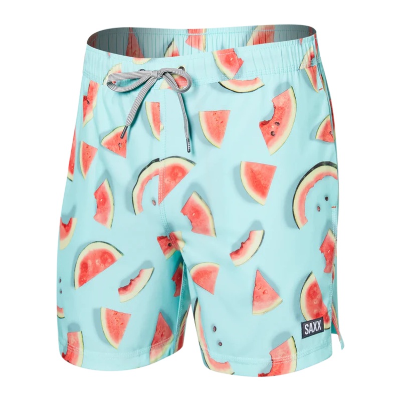 SAXX 5-Inch Oh Buoy 2N1 Volley One Hit Wondermelon Swim Trunks - Multi