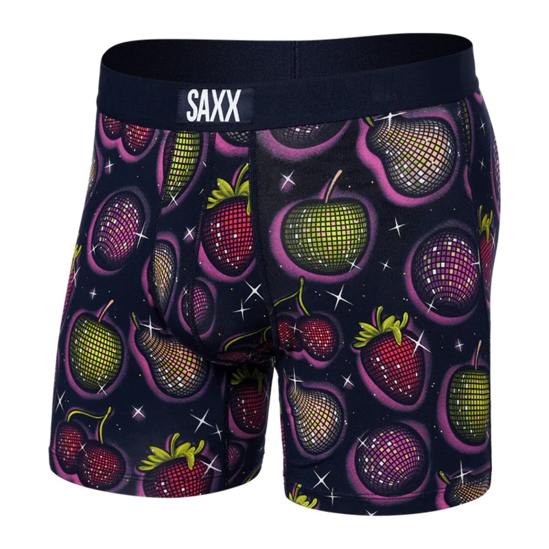SAXX Vibe Super Soft Disco Fruit Boxer Briefs - Maritime Blue