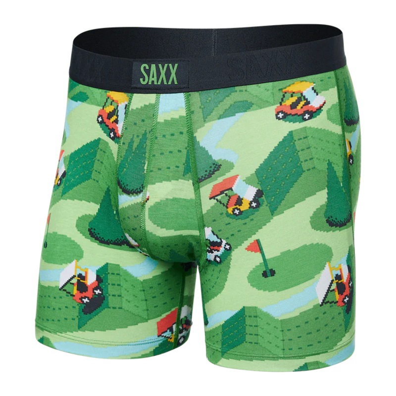 SAXX Vibe Super Soft Excite Carts Boxer Briefs - Green