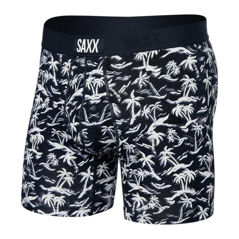 SAXX Vibe Super Soft Castaway Boxer Briefs - Dark Ink