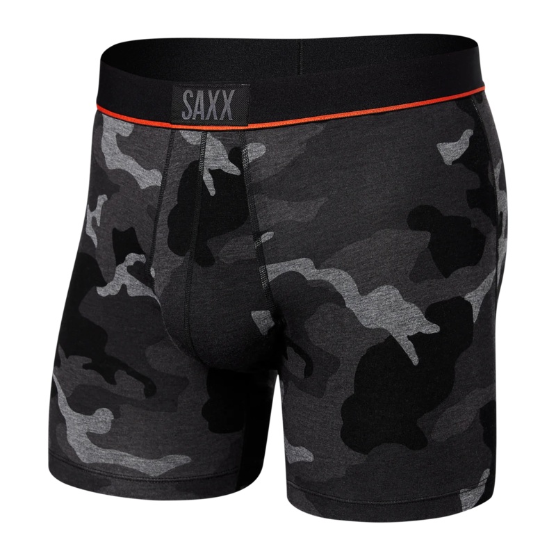SAXX Vibe Super Soft Supersize Camo Boxer Briefs - Black