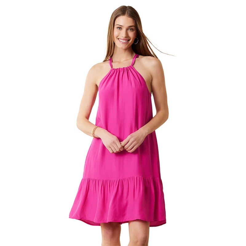Tommy Bahama Calypso Crepe Tier Short Dress Cover Up - Pink Maui