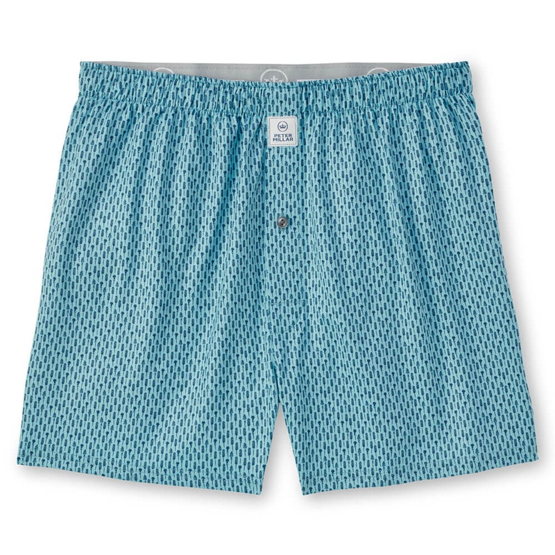 Peter Millar Lavender Fields Performance Boxer Boxers - Cyan