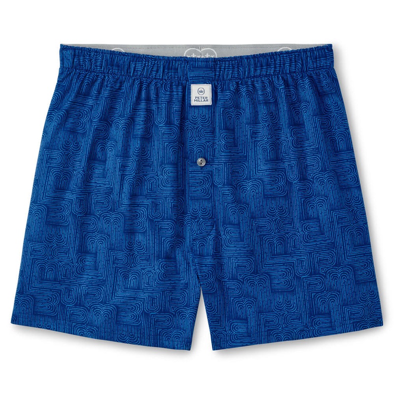 Peter Millar Pm Maze Performance Boxers - Sport Navy