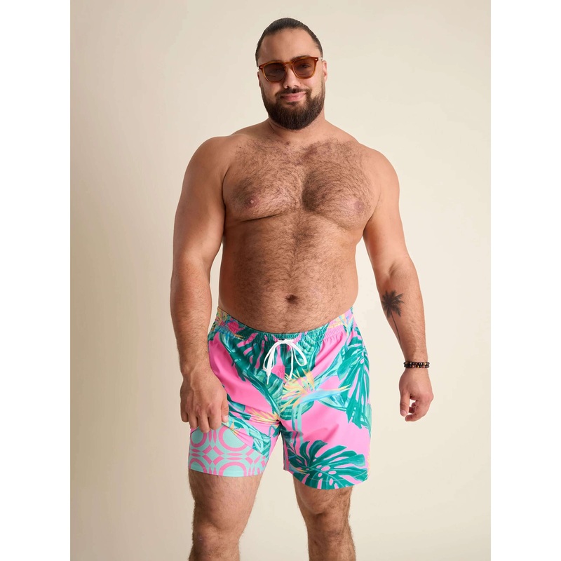 Chubbies 5.5-Inch The Birds of Paradise Swim Trunks - Bright Pink