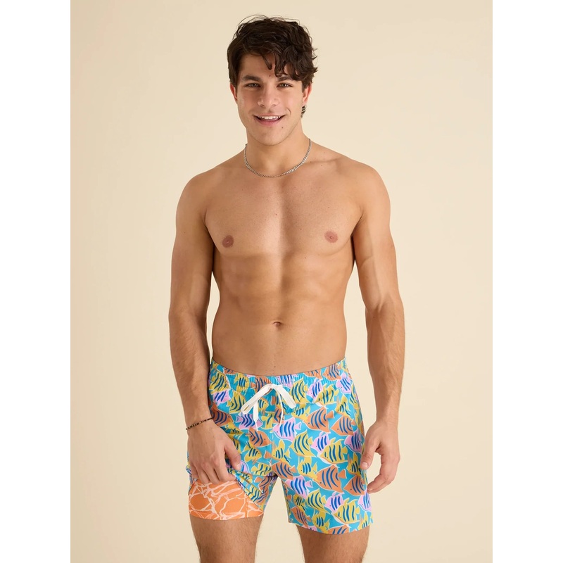 Chubbies 5.5-Inch The Fish Tanks Swim Trunks - Bright Blue