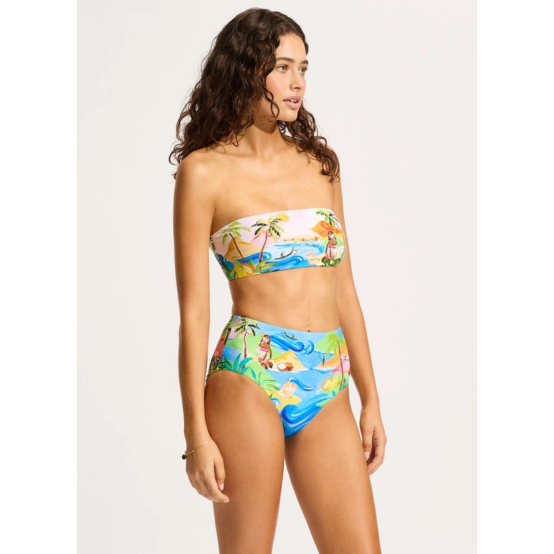 Seafolly South Pacific Bandeau Bikini Top - Turquoise
