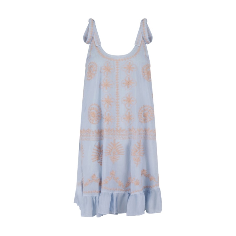 Pranella Remi Dress Cover Up - Nantucket Blue / White