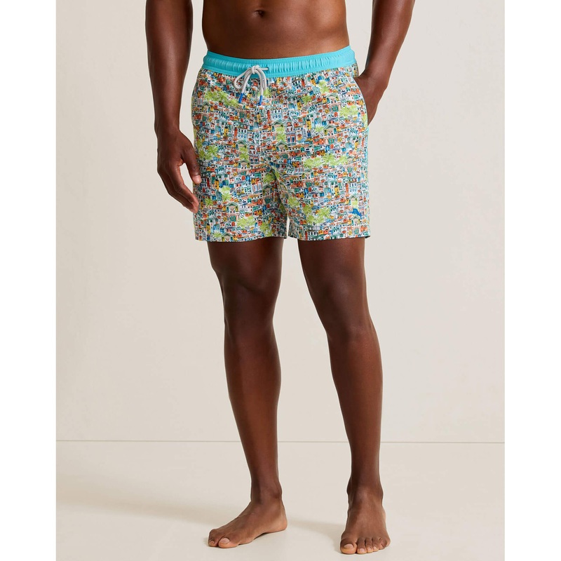 Tommy Bahama Men's 6-Inch Naples Villa Amalfi Swim Trunks - Bright Tomato