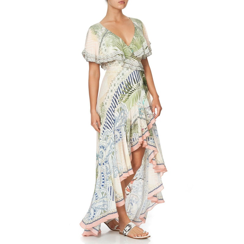 Beach Shack Frill Sleeve Long Dress