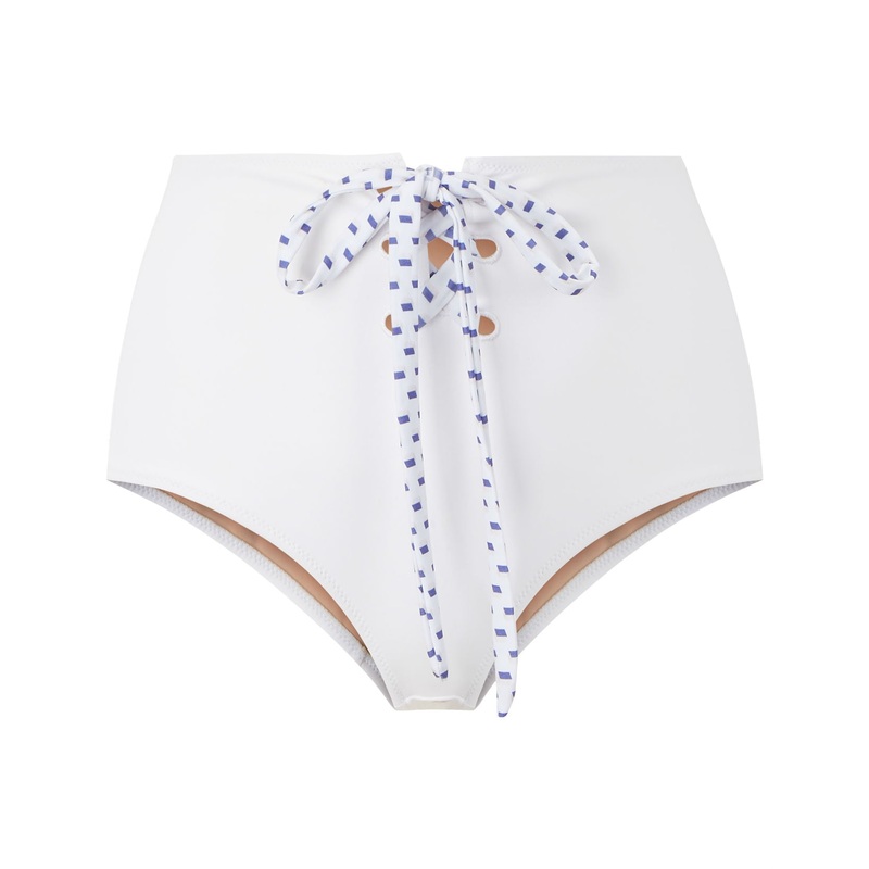 Elena Eyelet High Waisted Bottoms in White