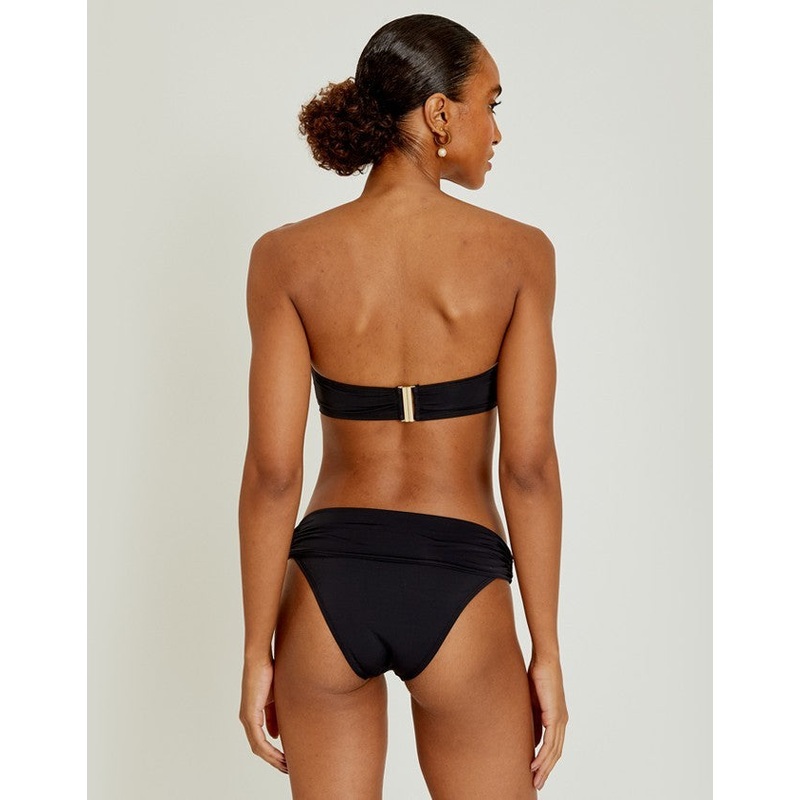High Waist Bikini Bottom in Black, European Cut