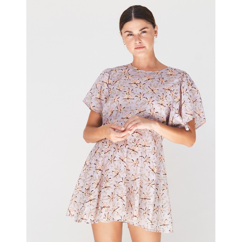 Rue Short Dress in Lily Organic Cotton