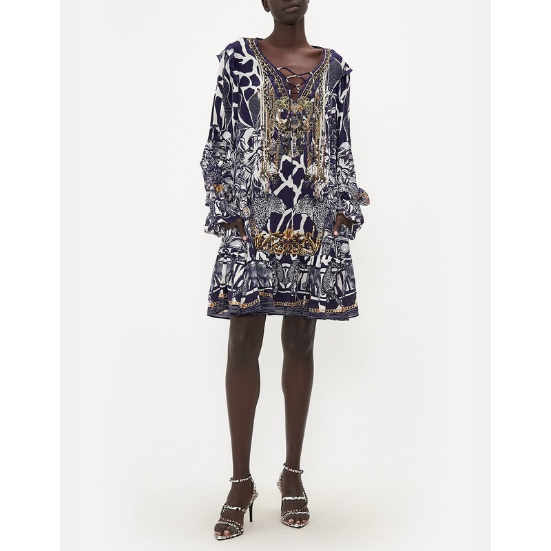 Ruffle Lace Up Dress, Where's Your Head At