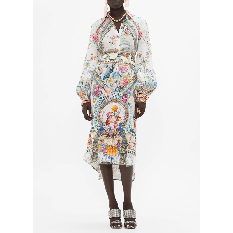 High Low Midi Shirt Dress, Plumes and Parterres