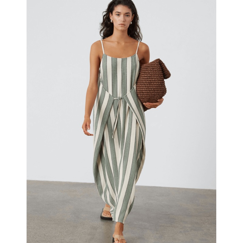 Eucalyptus Stripe Organic Cotton Dress