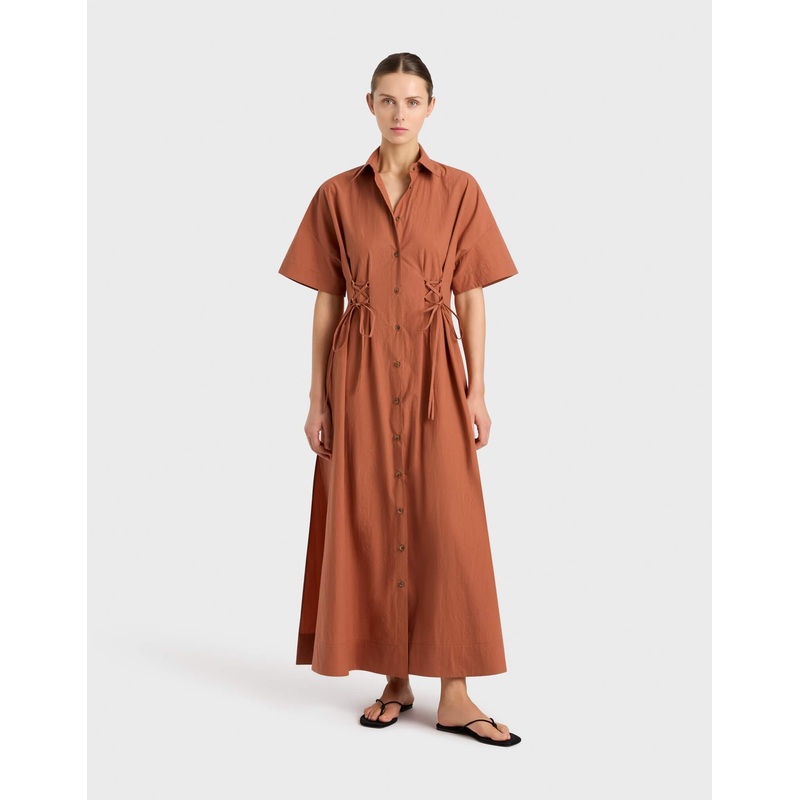 Kyoto Lace Front Shirt Dress Sienna