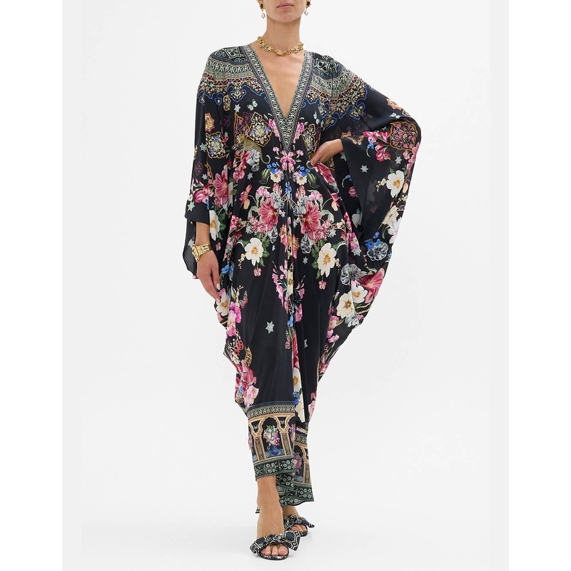 T Shape Long Kaftan, Midnight in Monserrate