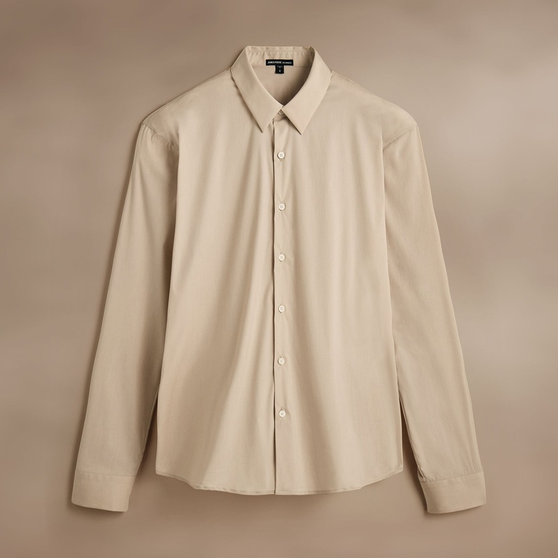 Matte Stretch Poplin Dress Shirt - Faint