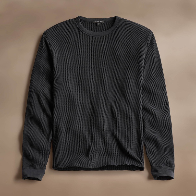 Cotton Linen Waffle Crew - Magma