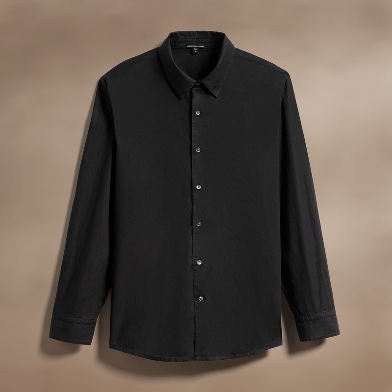 Stretch Poplin Shirt - Black