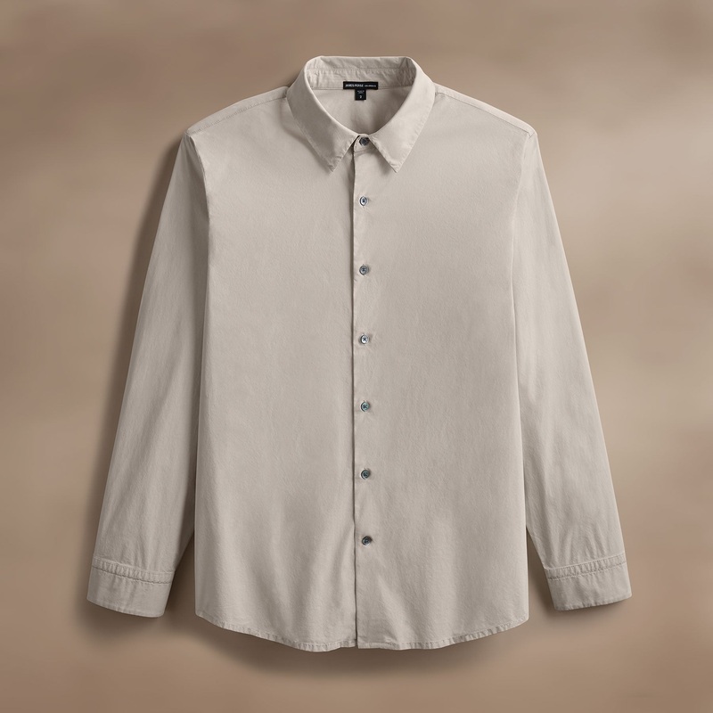 Stretch Poplin Shirt - Salt