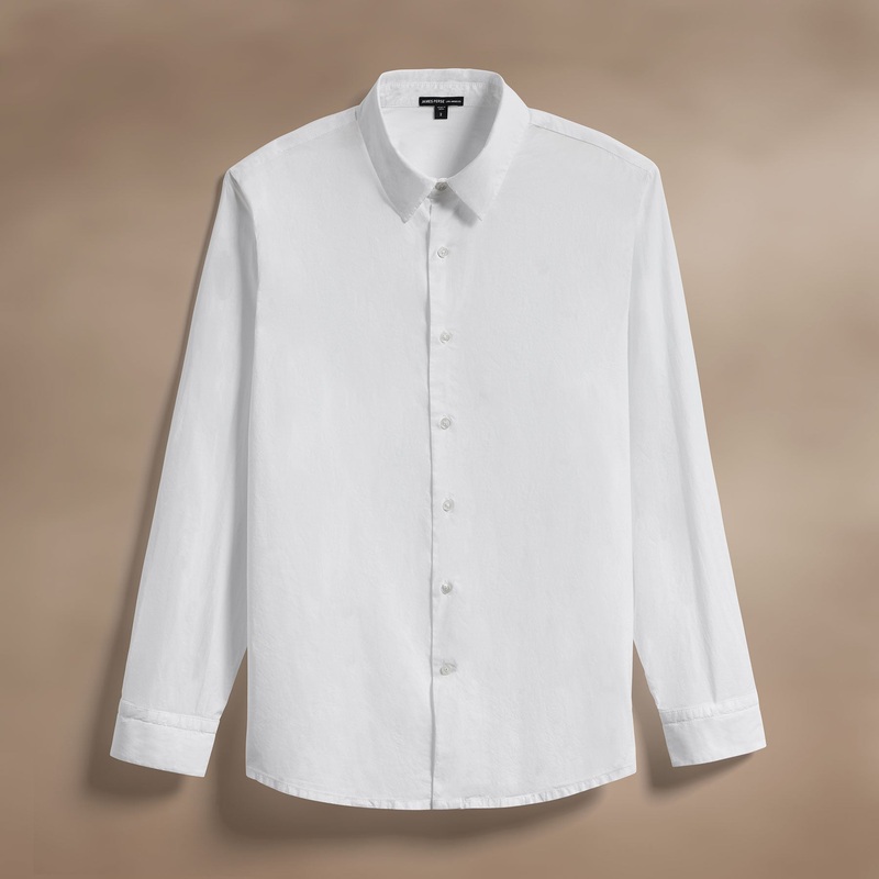 Stretch Poplin Shirt - White