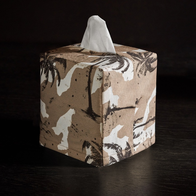 Palm Camo Tissue Box Cover - Desert