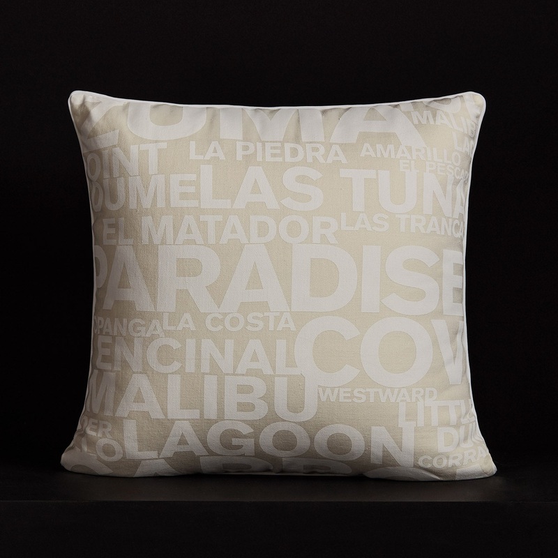 Zuma Beach Throw Pillow With Piping - Oyster